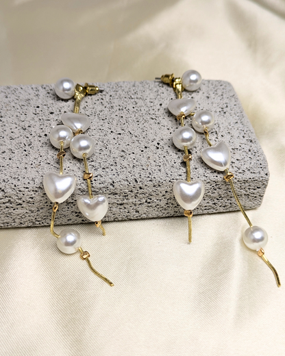 Love Pearl Long Earrings