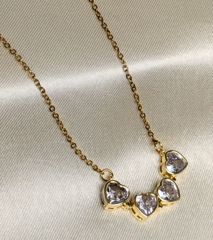 4-Pcs Diamond Heart Necklace