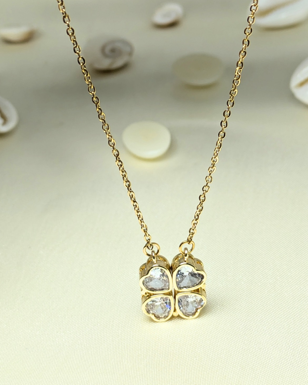 4-Pcs Diamond Heart Necklace