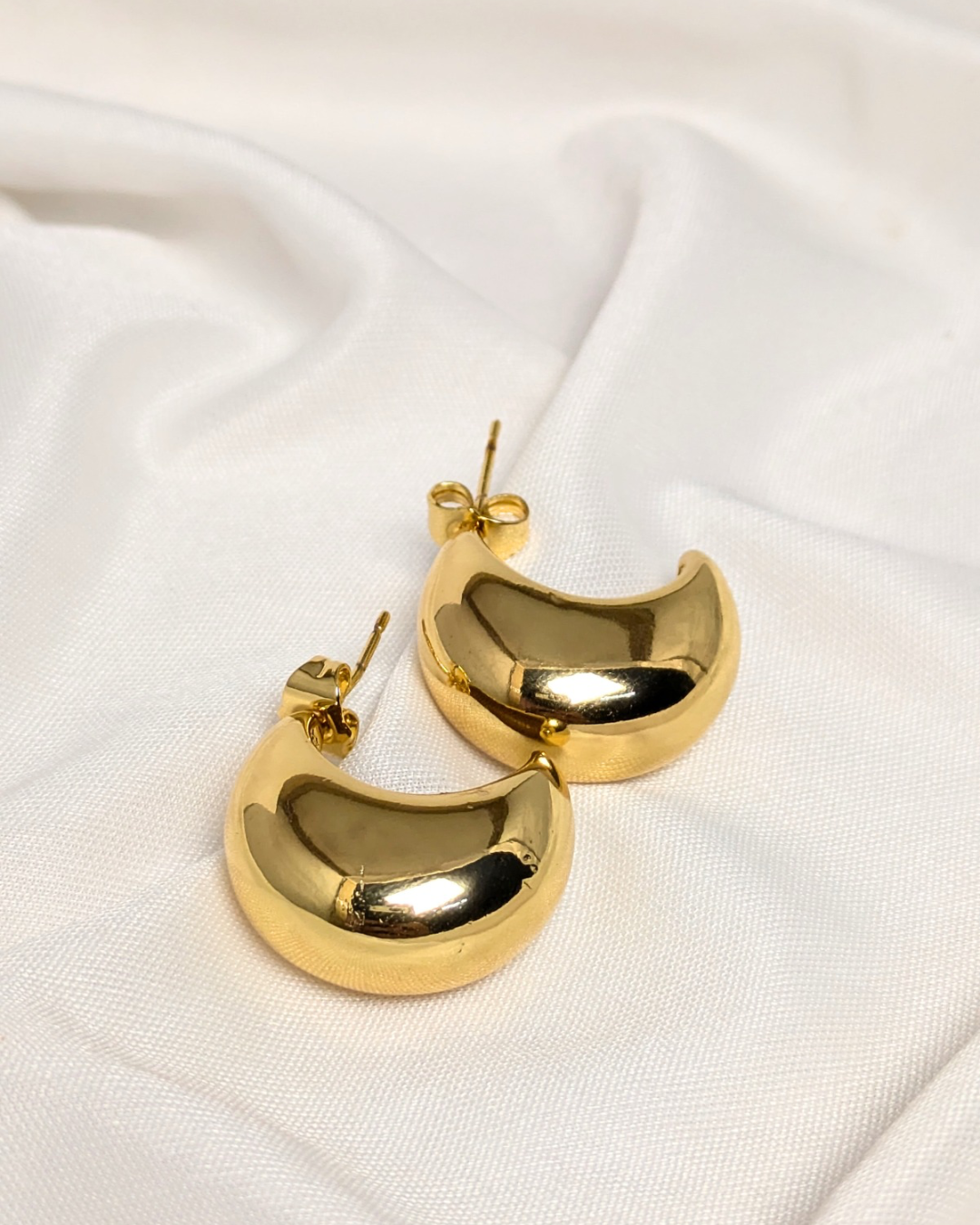 Crescent Moon Hoop Earrings