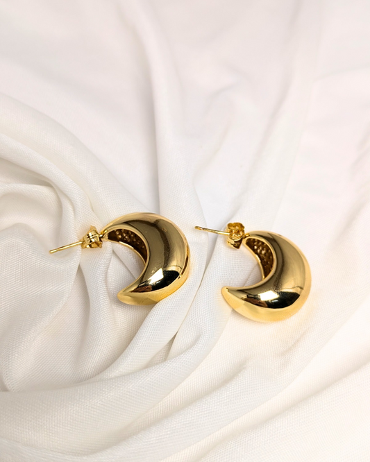 Crescent Moon Hoop Earrings