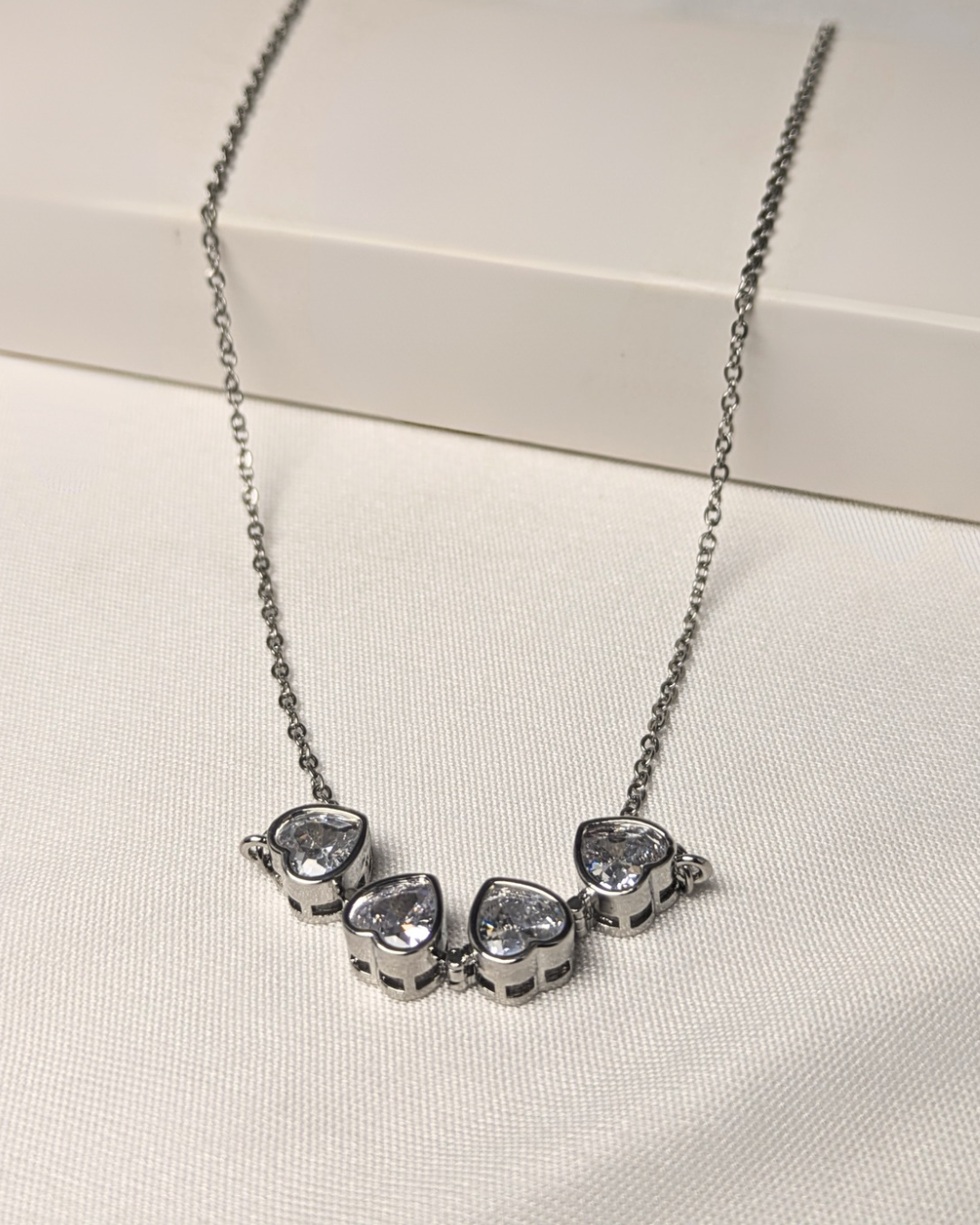 4-Pcs Diamond Heart Necklace