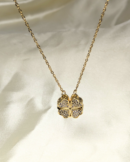 4-Pcs Diamond-Studded Heart Necklace