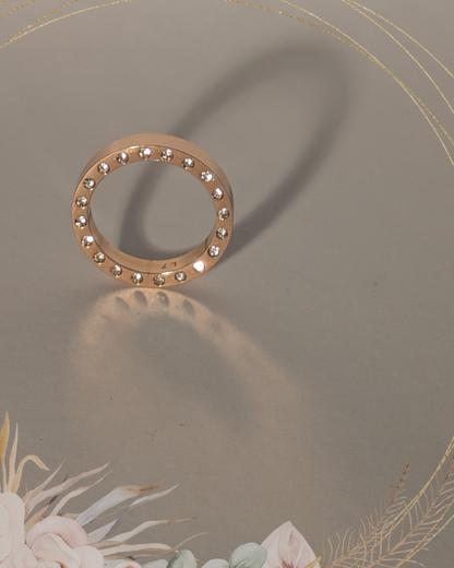 Crystal-adorned rose gold ring